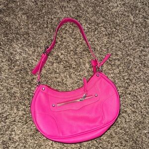 JustFab Pink Faux Leather Shoulder Bag